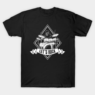 Let's Rock Drummer Musician Drumsticks T-Shirt